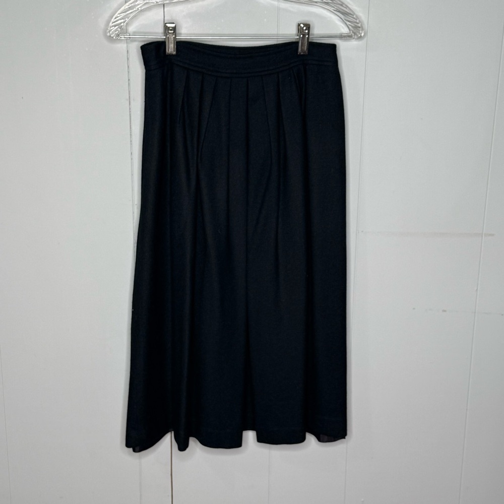 VTG F. A. Chatta Classic Wool Skirt Black vintage 80s